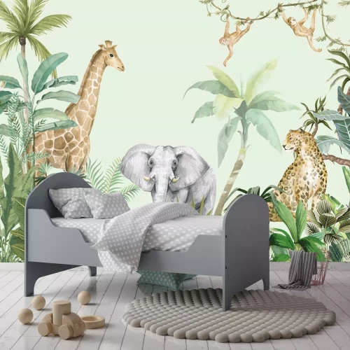 Fotobehang Exotische jungle met wilde fauna