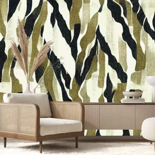 Fotobehang Zebra-geïnspireerde geometrische strepen