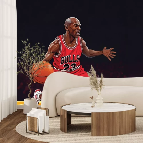 Fotobehang Atleet tijdens een basketbalwedstrijd