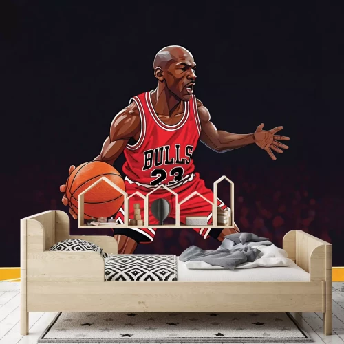 Fotobehang Atleet tijdens een basketbalwedstrijd