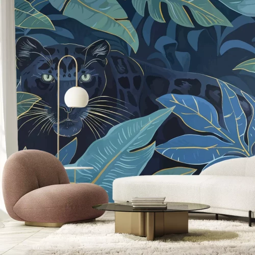 Fotobehang Tijger in een tropisch bos