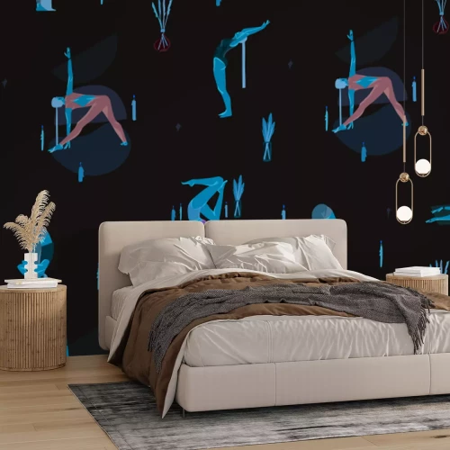 Fotobehang Vrouwen beoefenen yoga bij sfeervol kaarslicht