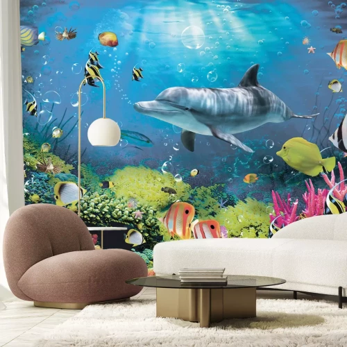 Fotobehang Onderwaterwereld met rif en zeevissen