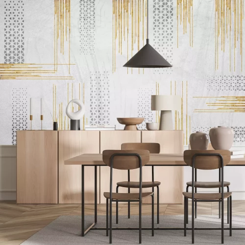 Fotobehang Moderne minimalistische gouden lijnen