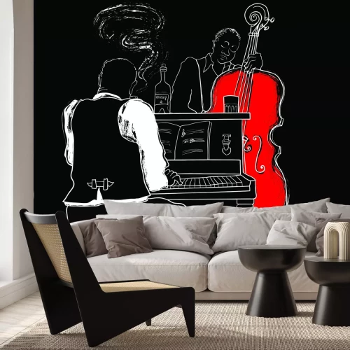 Fotobehang Muzikanten die piano en cello spelen