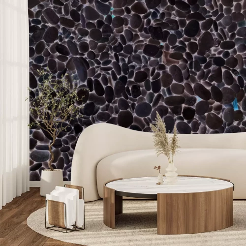 Fotobehang Kleine witte kiezelstenen