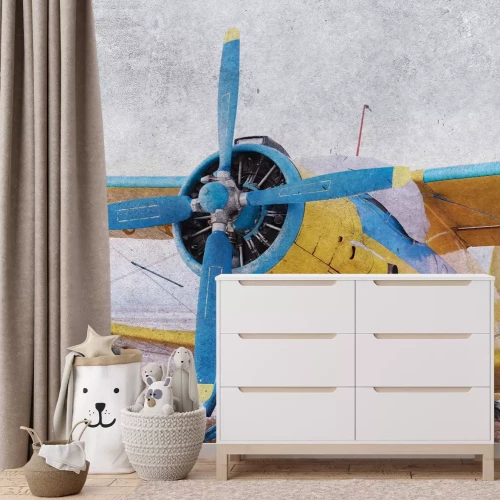 Fotobehang Een propellervliegtuig in klassieke stijl