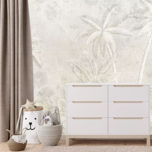 Fotobehang Landschap van tropische palmbomen