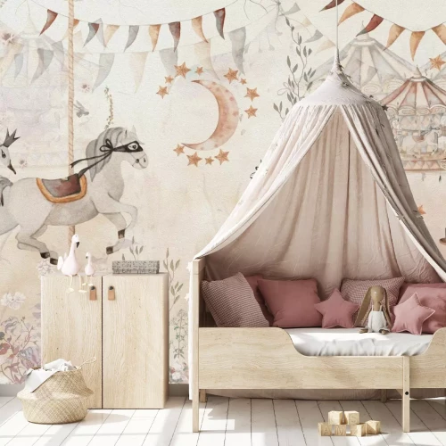 Fotobehang Pretpark in aquarelstijl