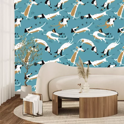 Fotobehang Strippatroon met honden