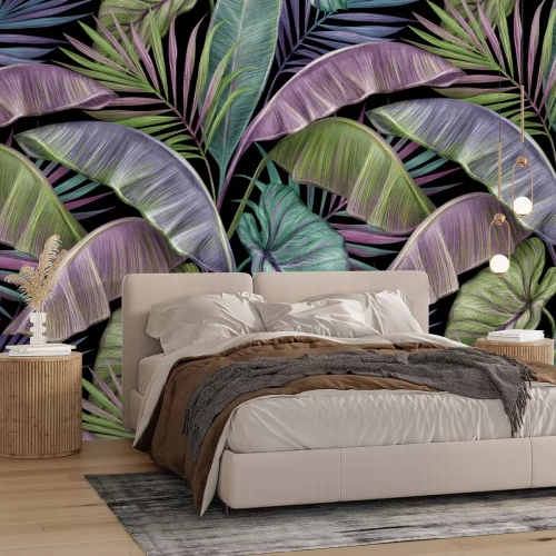 Fotobehang Palmbladeren in een exotische opstelling