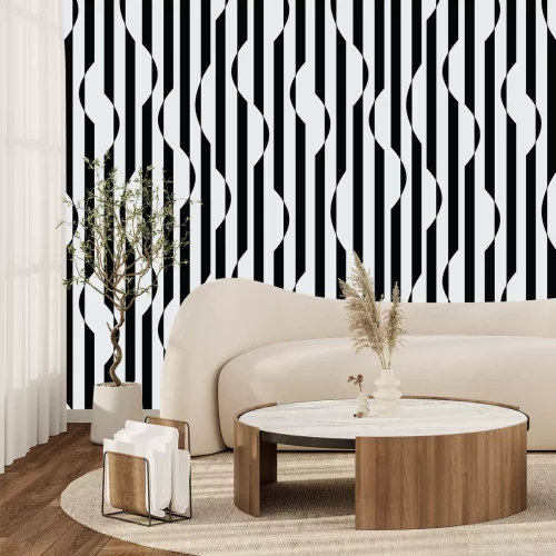Fotobehang Zebra – zwart-wit strepenpatroon