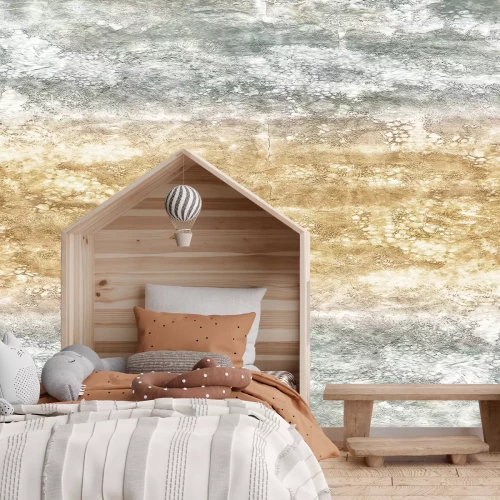 Fotobehang Een grijsgouden patroon dat de structuur van een steen imiteert