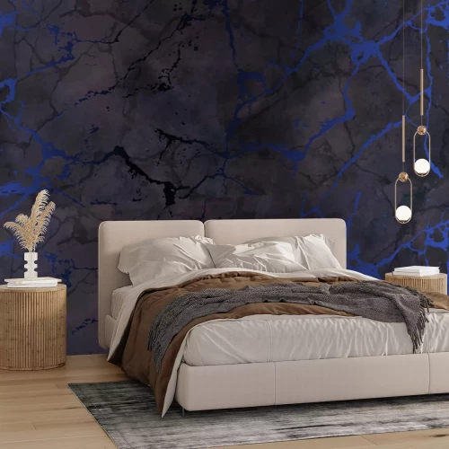 Fotobehang Marmer in grijstinten met gouden details