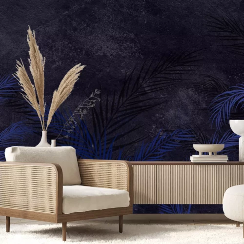 Fotobehang Gouden grassprietjes tegen de betonnen achtergrond