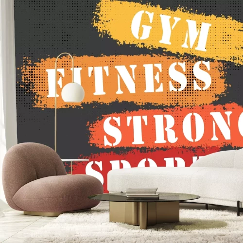 Fotobehang Motiverende sportinscripties voor het interieur van de sportschool