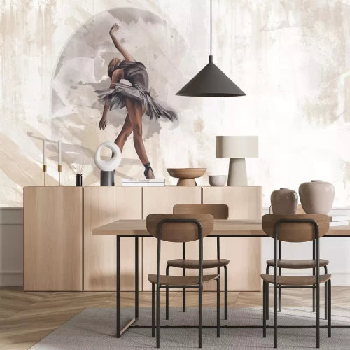 Fotobehang Geschilderde vrouw die ballet danst
