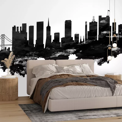 Fotobehang Abstracte zwart-witfoto van San Francisco