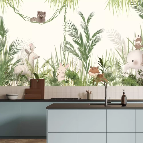 Fotobehang Olifant in de tropische jungle