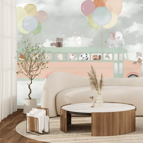 Fotobehang Dierenbus in de wolken