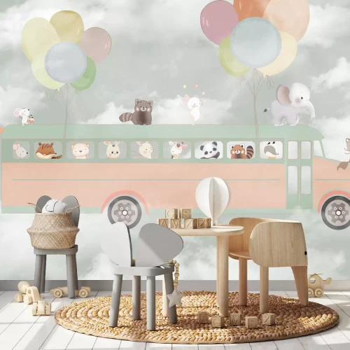 Fotobehang Dierenbus in de wolken