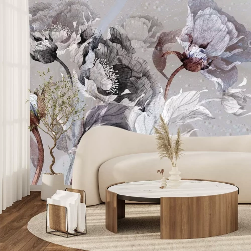 Fotobehang Een abstracte foto van bloeiende tulpen