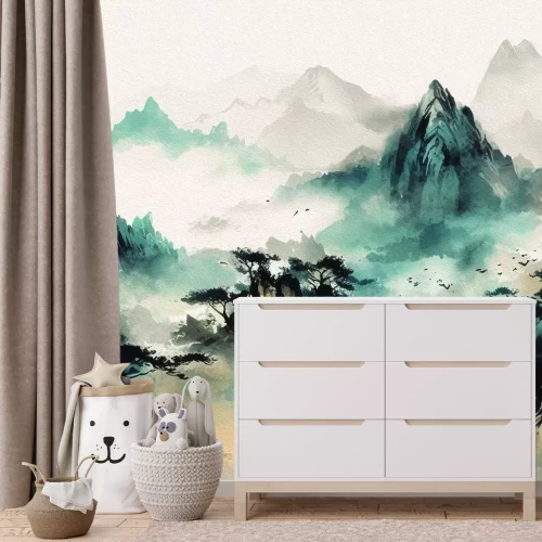 Fotobehang Japans bergpanorama