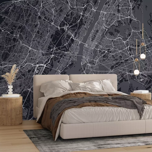 Fotobehang Kaart van Manhattan in New York