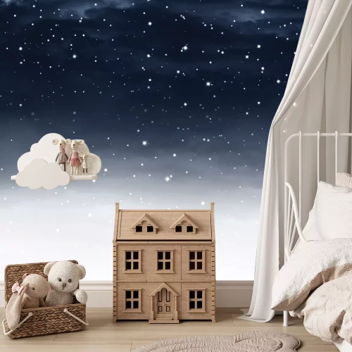 Fotobehang Een aquarelhemel vol sterren