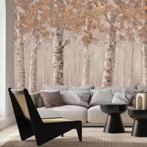 Fotobehang Schilderachtig berkenlandschap