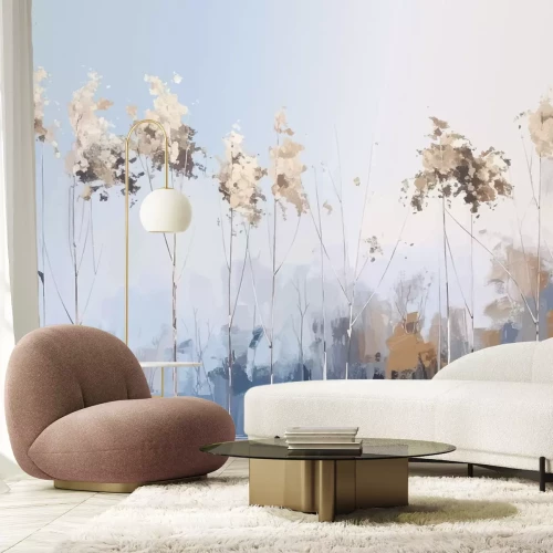 Fotobehang Abstracte bomen in minimalistische stijl