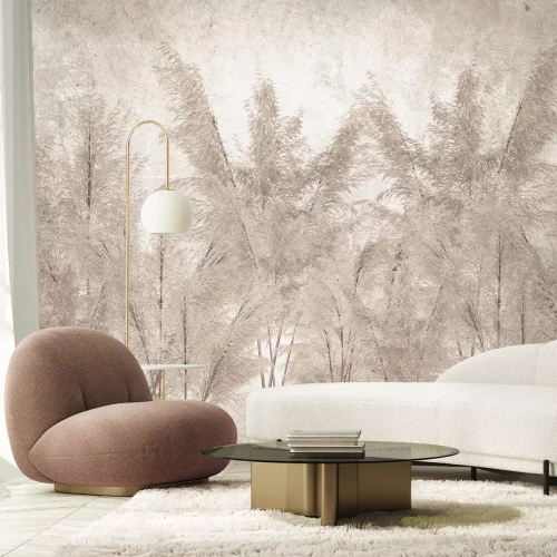 Fotobehang Siergrassen in beige tinten - een elegant motief geïnspireerd door de natuur