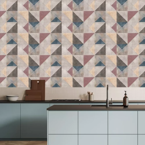 Fotobehang Geometrisch patroon in een driehoekmotief