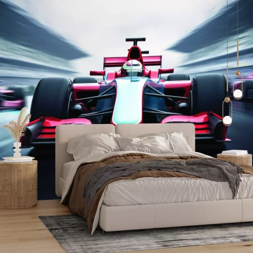 Fotobehang Rode Formule 1 tijdens de race