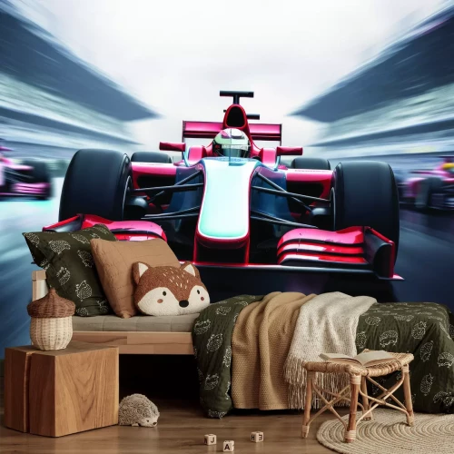 Fotobehang Rode Formule 1 tijdens de race