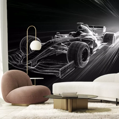 Fotobehang Schets van een snelle Formule 1-auto