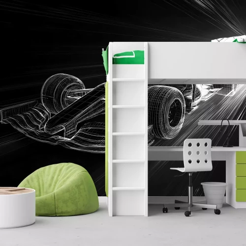 Fotobehang Schets van een snelle Formule 1-auto