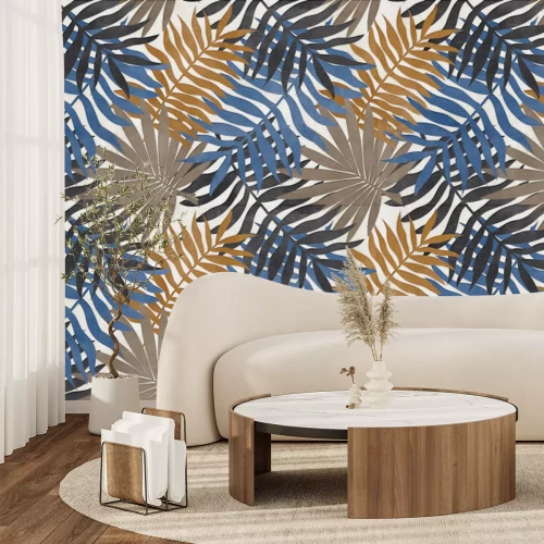 Fotobehang Palmbladeren in herfstkleuren