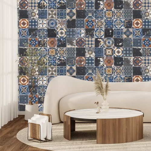 Fotobehang Vierkante siertegels