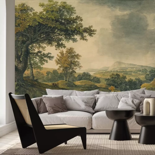 Fotobehang Pittoreske heuvels met weelderige vegetatie