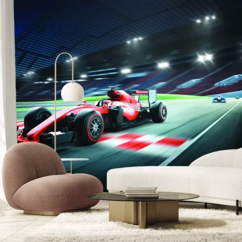 Fotobehang Raceauto in het stadion