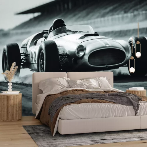 Fotobehang Formule 1-auto&#39;s op volle snelheid op de baan