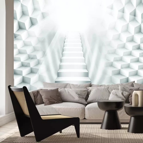 Fotobehang Trappen die naar het licht leiden in een ruimtelijke compositie