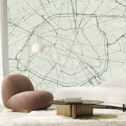 Fotobehang Minimalistische vectorkaart van Parijs