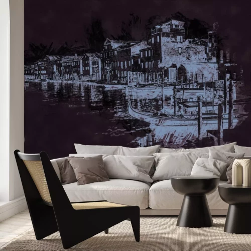Fotobehang Een abstracte interpretatie van een Venetiaans landschap