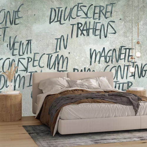 Fotobehang Minimalistische Engelse letters op beton