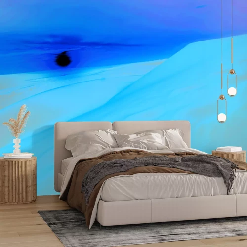 Fotobehang Gouden zonsondergang boven de uitgestrekte woestijn