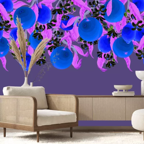 Fotobehang Sappige citrusvruchten omgeven door groene bladeren