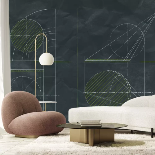 Fotobehang Lineaire tekening van geometrische patronen