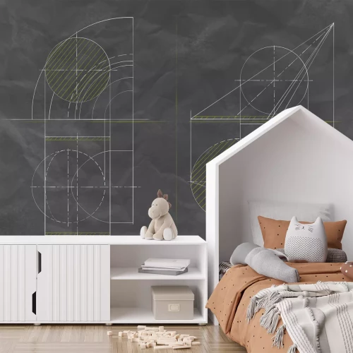 Fotobehang Lineaire tekening van geometrische patronen